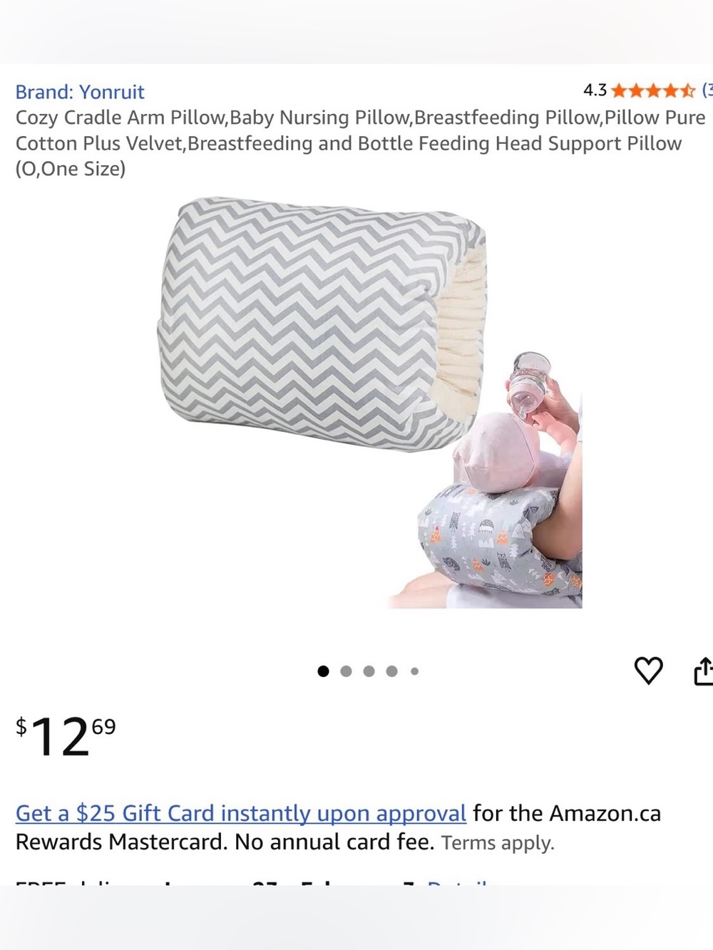 Nursing feeding arm pillows set of 2